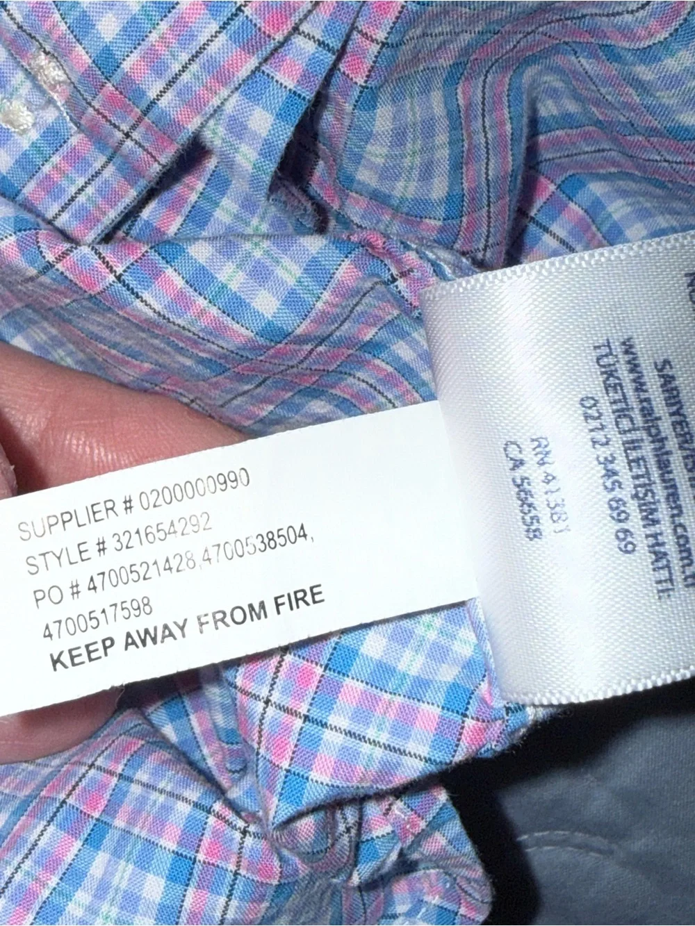 Boy’s Ralph Lauren Blue & Pink Plaid Button-Down Shirt